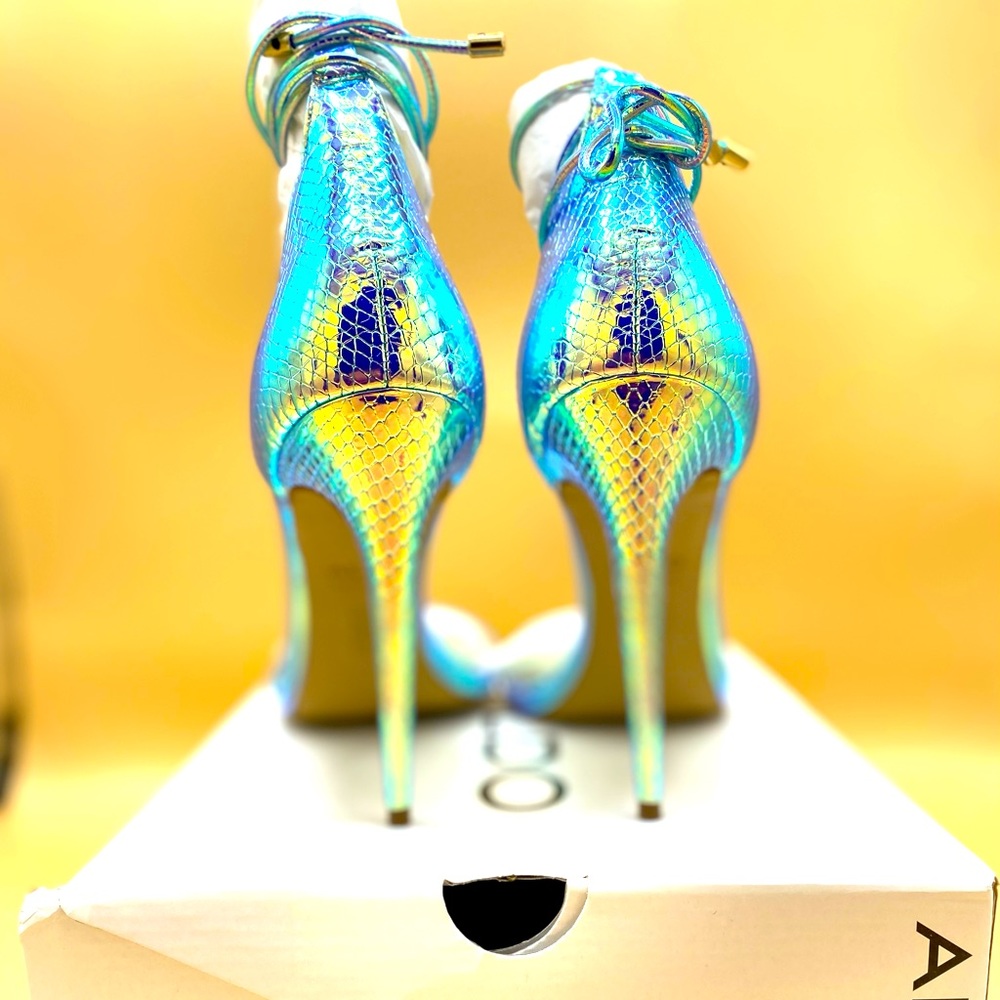Never worn Metallic multi-color high heel sandal!